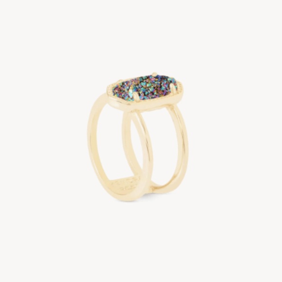 Kendra Scott Elyse Gold Ring in Multicolor Drusy - Picture 8 of 9